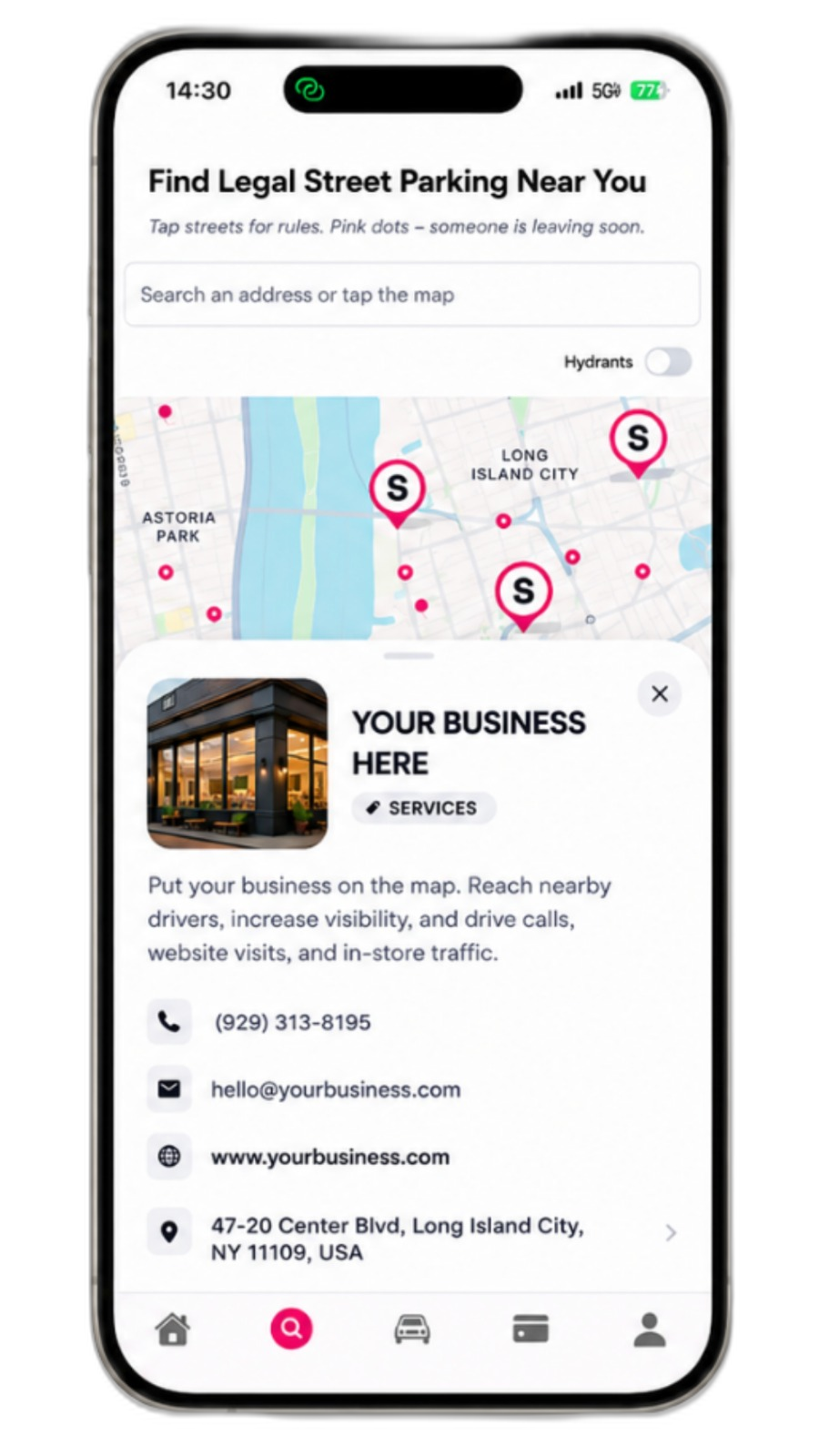 Spotlink App Map Mockup